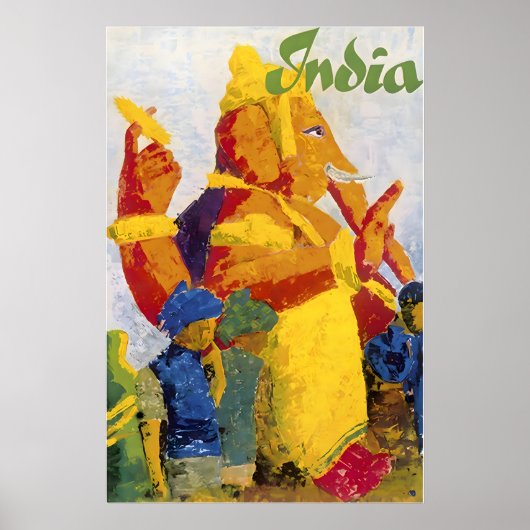 Impression de Ganesh de peinture d'Inde Art hindi (Devant)