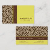 Impression de girafe [jaune] Carte de visite (Devant / Derrière)