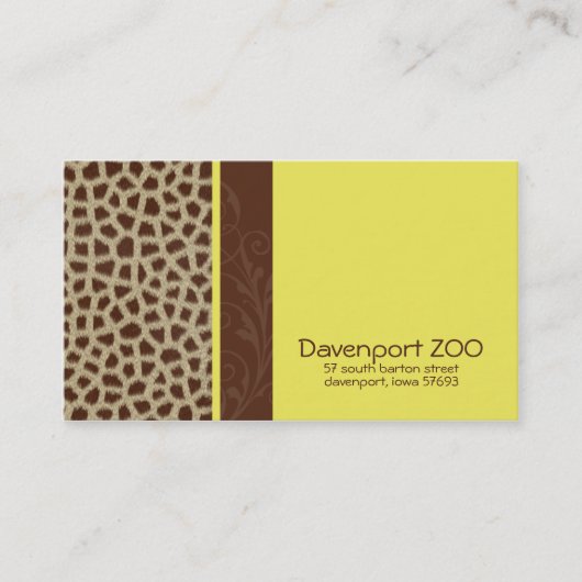 Impression de girafe [jaune] Carte de visite (Devant)