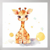 Impression de girafe nouveau-né mignon en feuille (Recto)