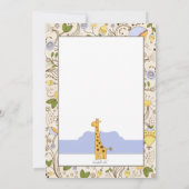 Impression de girafe sur invitation bleue (Dos)