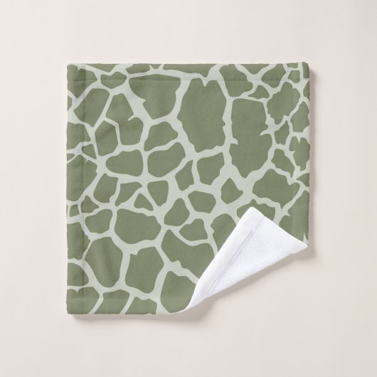 Impression de girafe verte Sage (Gant de toilette)