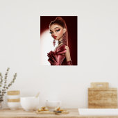 Impression de glamour rouge, papier afficheur de v (Cuisine)