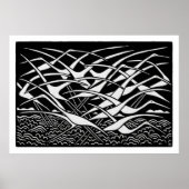 Impression de grand linogravure de migration (Devant)