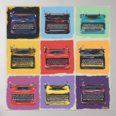 Impression de grille d'art pop de machine à écrire (Devant)