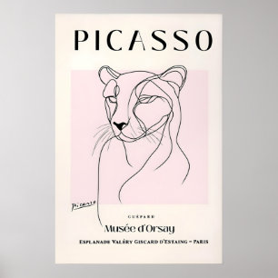 Impression de guépard en ligne, affiche de Picasso