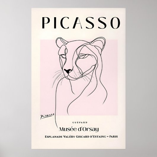 Impression de guépard en ligne, affiche de Picasso (Devant)