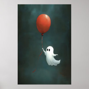 Impression de Halloween Fantôme avec Ballon, Vinta
