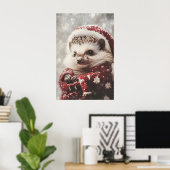 Impression de hérisson de Noël, décoration murale (Bureau à domicile)