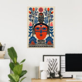Impression de hibou d'art folklorique mexicain Boh (Bureau à domicile)