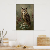 Impression de hibou de fleurs antiques, cot de bot (Cuisine)