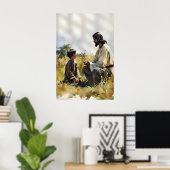 Impression de Jésus et d'un petit garçon discutant (Bureau à domicile)