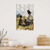 Impression de Jésus et d'un petit garçon discutant (Cuisine)