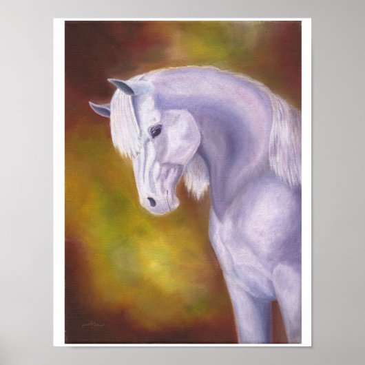 Impression de jument gris arabe 11"x14" (Devant)