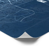 Impression de la carte bleue de Houston Poster d'a (Coin)