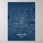 Impression de la carte bleue de Houston Poster d'a (Devant)