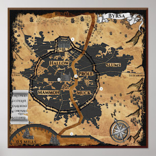 Impression de la carte de la ville de Byrsa