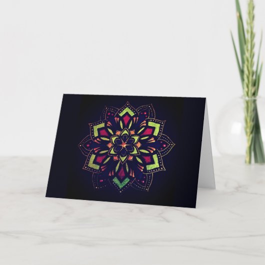 Impression de la carte de note blanche Mandala pei (Devant)