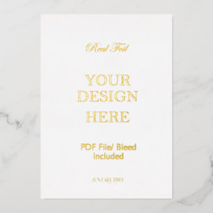 Impression de la carte d'invitation Gold Foil 5x7"