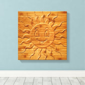 Impression De La Face Solaire Souriante En Bois (Insitu (Plancher de Bois))