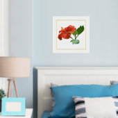 Impression de la fleur rouge de l'hélibiscus (In situ (chambre))