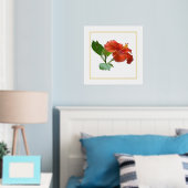 Impression de la fleur rouge Hibiscus à huile gauc (In situ (chambre))