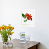 Impression de la fleur rouge Hibiscus à huile gauc (Couchage (Cuisine))