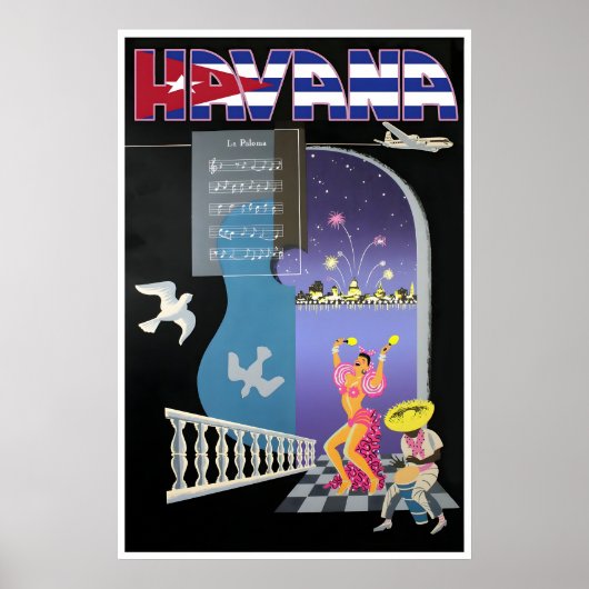 Impression de La Havane Affiche de voyage Cuba Art (Devant)