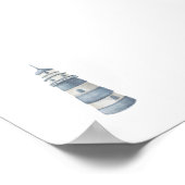 Impression de la maison de lumière bleu aquarelle (Coin)