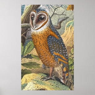 Impression de la peinture de la chouette de l'étab