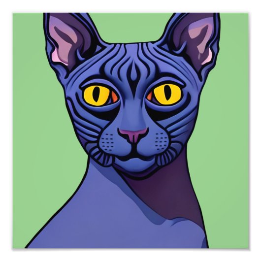 Impression de la photo de chat Sphynx (Devant)