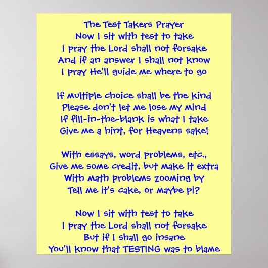 Impression de la prière des Takers Test (Devant)