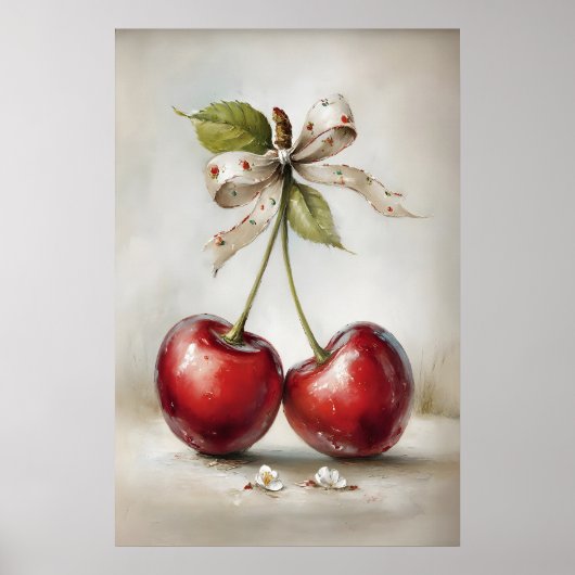 Impression de la Saint-Valentin Cerises, art mural (Devant)