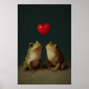 Impression de la Saint-Valentin grenouille vintage