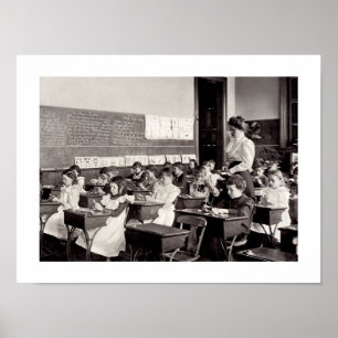 Impression de la scène de classe vintage