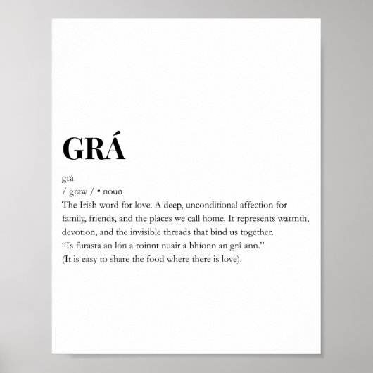 Impression de la signification de l'amour Grá en i (Devant)