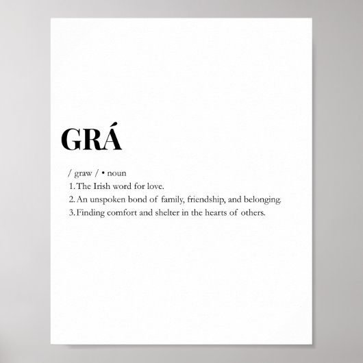Impression de la signification de l'amour Grá irla (Devant)