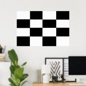Impression de la toile À damiers en noir et blanc (Bureau à domicile)