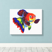 Impression de la toile Calico Veiltail Goldfish (Insitu (Plancher de Bois))