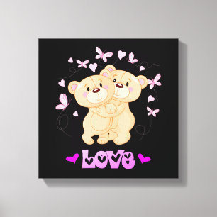Impression de la toile de l'ours mignon