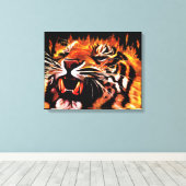 Impression de la toile de tigre de puissance incen (Insitu (Plancher de Bois))