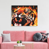 Impression de la toile de tigre de puissance incen (Insitu(Salon))