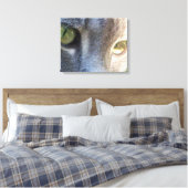 Impression de la toile de visage de chat gris (Insitu(Chambre))