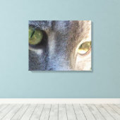 Impression de la toile de visage de chat gris (Insitu (Plancher de Bois))