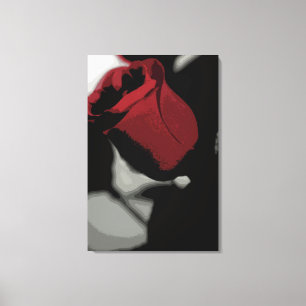 Impression de la toile enroulée - Rose rouge simp