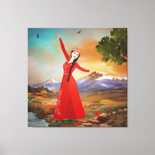 Impression de la toile étirée du danseur