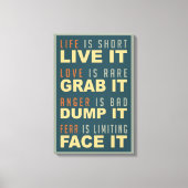 Impression de la toile Motivation Life Advice (Recto)