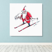 Impression de la toile père Noël Skiing (Insitu (Plancher de Bois))