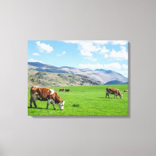 Impression de la toile vue pâturage des vaches (Recto)