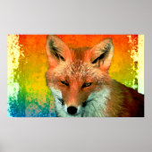 Impression de l'affiche couleur aquarelle Fox (Devant)
